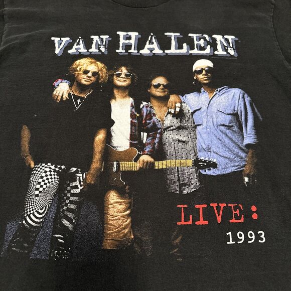 Vintage Van Halen 1993 Tour T Shirt Men’s Size XL Black Single Stitch USA 90s - Picture 2 of 10